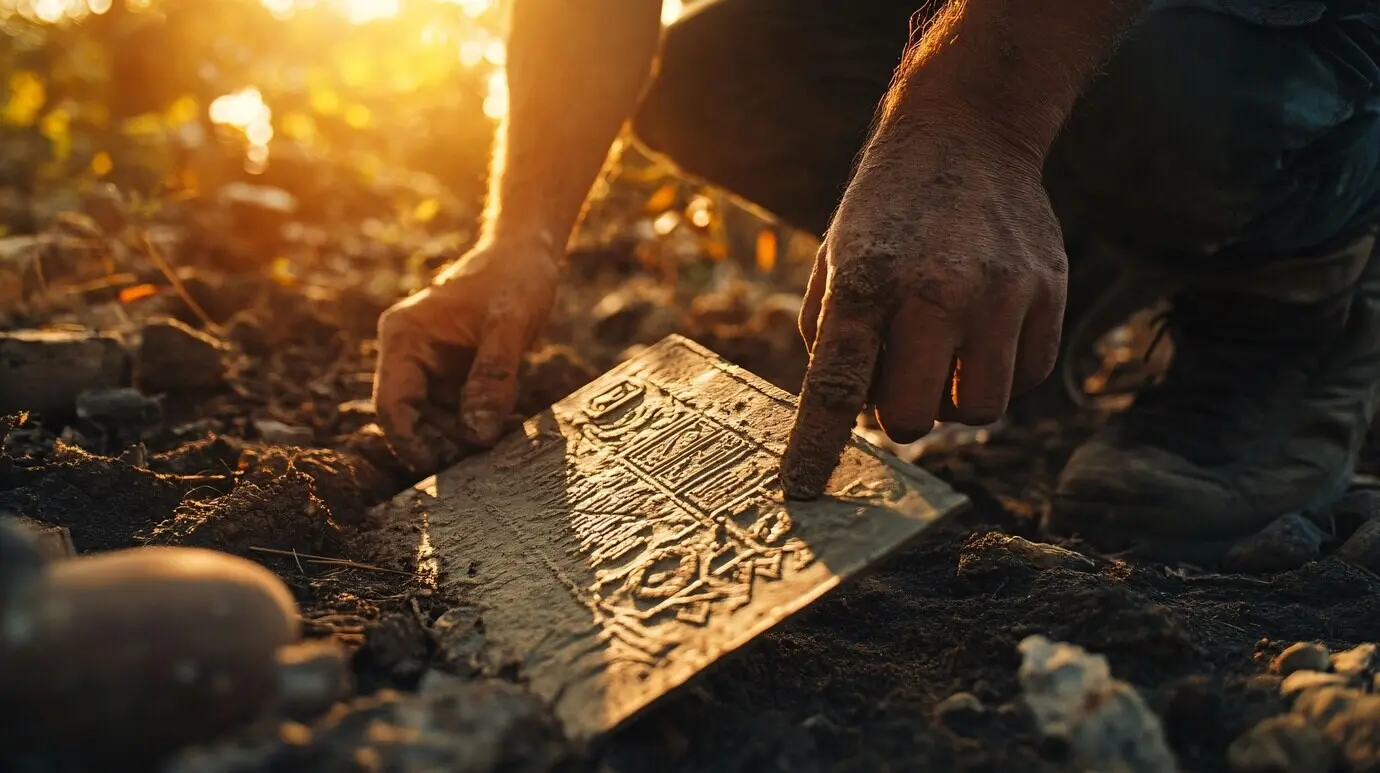Archäologische Ausgrabungsstätte mit antiken Überresten und Entdeckungen
